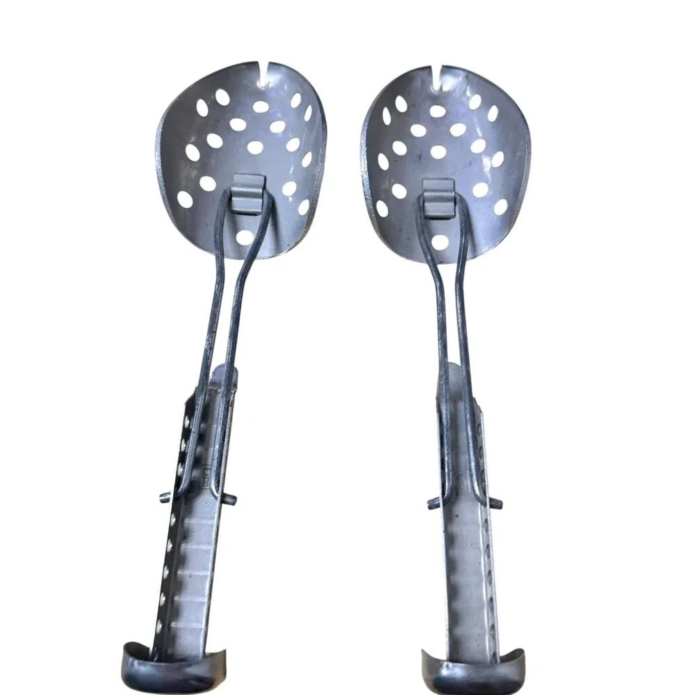 EKCO Adjustable Metal Shoe Trees Perforated Silver Tone Pair Vintage 10